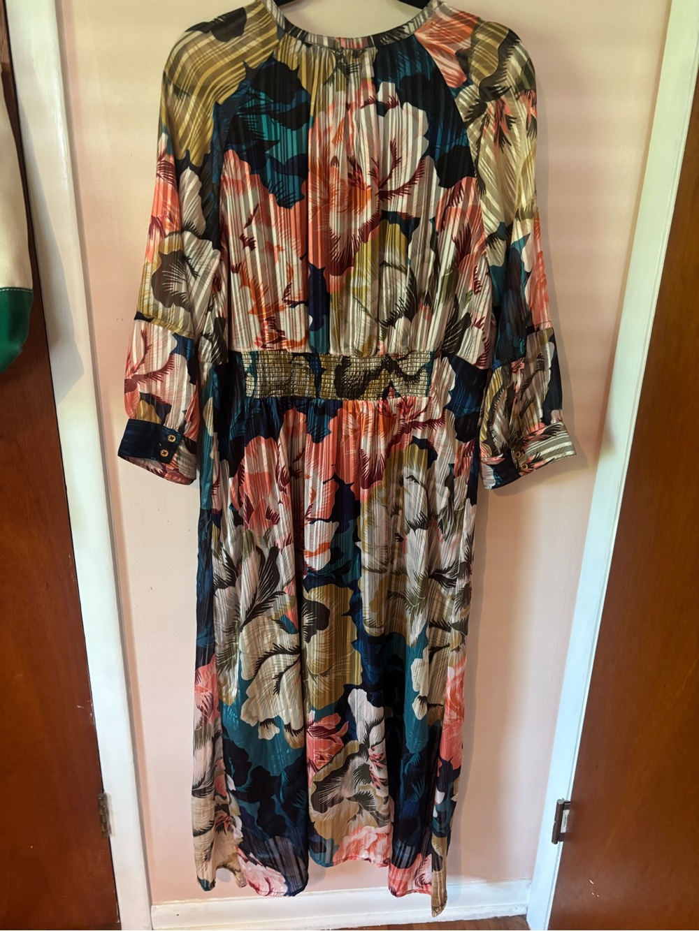 Soft Surroundings Natalia Floral Asymmetrical Hem Midi Maxi Dress Large - Picture 5 of 8